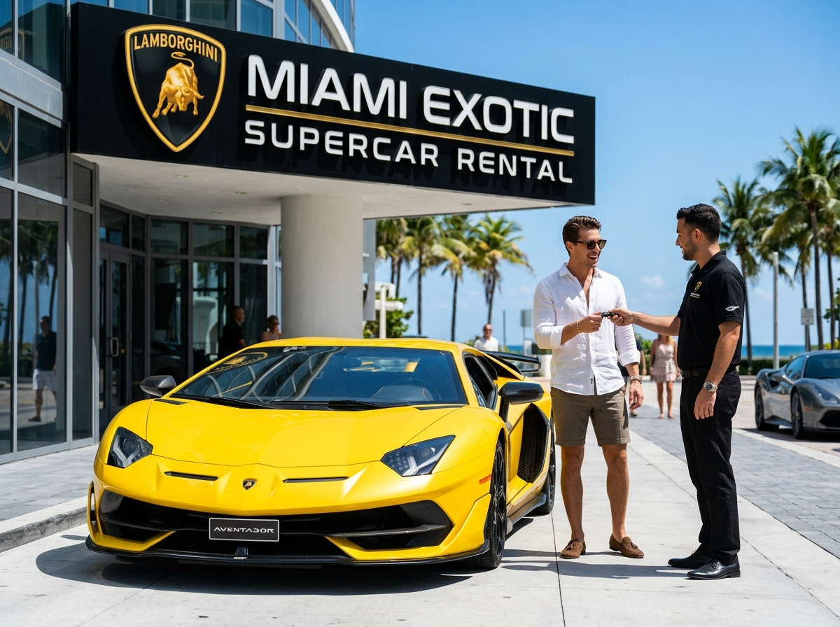Lamborghini brand logo exotic supercar rental Miami