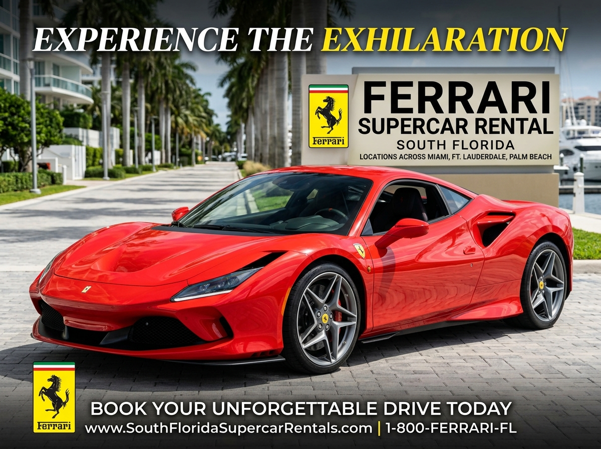 Ferrari brand logo supercar rental South Florida