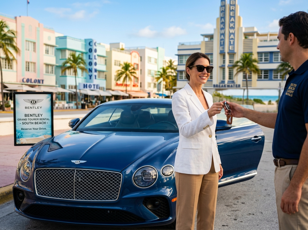 Bentley brand logo grand tourer rental South Beach